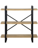 beliani Regał 3-poziomowy TIMBER 111 cm Jasnobrązowy Industrialny, Otwarty