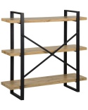 beliani Regał 3-poziomowy TIMBER 111 cm Jasnobrązowy Industrialny, Otwarty