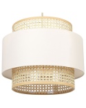 beliani Lampa wisząca YUMURI Rattan Jasnobeżowy z regulowanym kablem