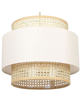 beliani Lampa wisząca YUMURI Rattan Jasnobeżowy z regulowanym kablem