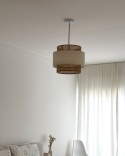 beliani Lampa wisząca YUMURI Rattan Jasnobeżowy z regulowanym kablem