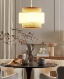 beliani Lampa wisząca YUMURI Rattan Jasnobeżowy z regulowanym kablem