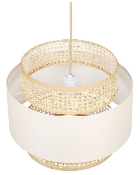 beliani Lampa wisząca YUMURI Rattan Jasnobeżowy z regulowanym kablem beliani Lampa wisząca YUMURI Rattan Jasnobeżowy z regulowanym kablem