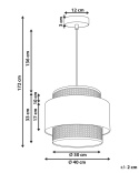 beliani Lampa wisząca YUMURI Rattan Jasnobeżowy z regulowanym kablem