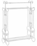 Beliani Stojak na ręczniki GLADIS Biały 60 x 90 cm Metalowy Retro