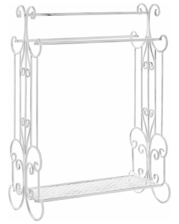 Beliani Stojak na ręczniki GLADIS Biały 60 x 90 cm Metalowy Retro