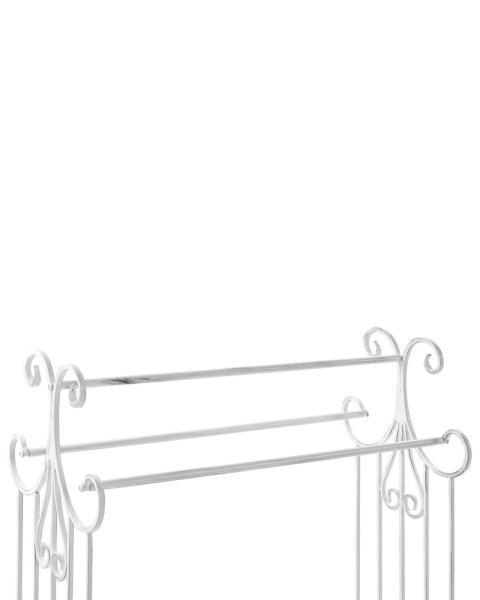Beliani Stojak na ręczniki GLADIS Biały 60 x 90 cm Metalowy Retro Beliani Stojak na ręczniki GLADIS Biały 60 x 90 cm Metalowy Retro