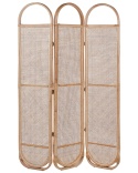 Beliani Parawan CORTONA Jasnobrązowy – 3-Panelowy, Rattanowy, 118 x 180 cm