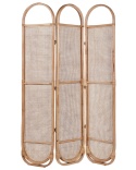 Beliani Parawan CORTONA Jasnobrązowy – 3-Panelowy, Rattanowy, 118 x 180 cm