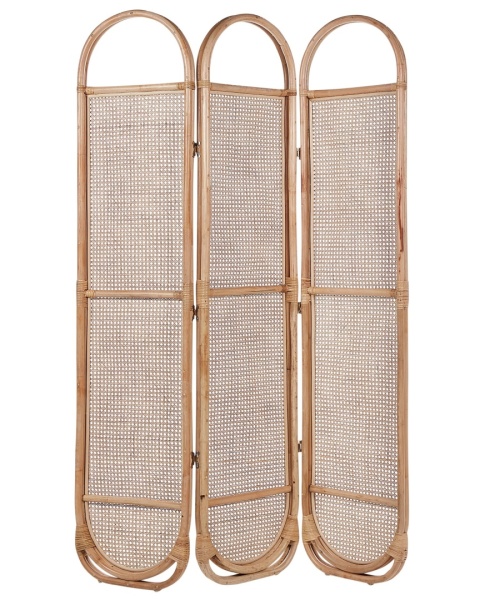 Beliani Parawan CORTONA Jasnobrązowy – 3-Panelowy, Rattanowy, 118 x 180 cm Beliani Parawan CORTONA Jasnobrązowy – 3-Panelowy, Rattanowy, 118 x 180 cm