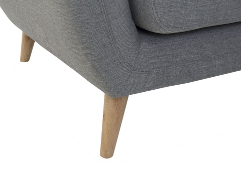 Sofa 3-osobowa Beliani MOTALA, Szara, Styl Retro, Dębowe Nogi Sofa 3-osobowa Beliani MOTALA, Szara, Styl Retro, Dębowe Nogi