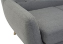 Sofa 3-osobowa Beliani MOTALA, Szara, Styl Retro, Dębowe Nogi