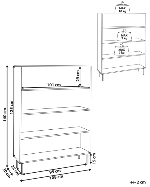 Regał 4-półkowy NANTON, Drewno Ciemne, 140 cm – Nowoczesny Regał z Otwartymi Półkami Regał 4-półkowy NANTON, Drewno Ciemne, 140 cm – Nowoczesny Regał z Otwartymi Półkami