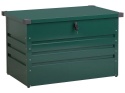 Skrzynia ogrodowa CEBROSA 100x62 cm, Metalowa, Zielona – 300 L, Zamek