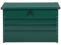 Skrzynia ogrodowa CEBROSA 100x62 cm, Metalowa, Zielona – 300 L, Zamek