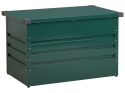 Skrzynia ogrodowa CEBROSA 100x62 cm, Metalowa, Zielona – 300 L, Zamek