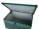 Skrzynia ogrodowa CEBROSA 100x62 cm, Metalowa, Zielona – 300 L, Zamek