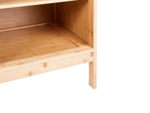 Szafka na buty MIDWOOD, Bamboo, Jasne Drewno – 2 Przesuwane Drzwi, Stylowe Wykończenie Szafka na buty MIDWOOD, Bamboo, Jasne Drewno – 2 Przesuwane Drzwi, Stylowe Wykończenie