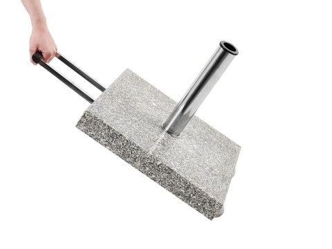 Baza Podstawka pod Parasol Ogrodowy Beliani CERZETO 30 kg Kwadratowa Granitowa Szara z Kółkami Baza Podstawka pod Parasol Ogrodowy Beliani CERZETO 30 kg Kwadratowa Granitowa Szara z Kółkami