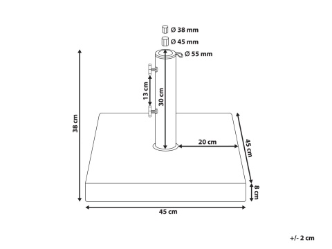 Baza Podstawka pod Parasol Ogrodowy Beliani CERZETO 30 kg Kwadratowa Granitowa Szara z Kółkami Baza Podstawka pod Parasol Ogrodowy Beliani CERZETO 30 kg Kwadratowa Granitowa Szara z Kółkami