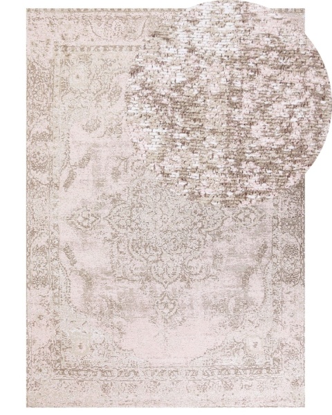 Beliani Dywan bawełniany różowy 160 x 230 cm MATARIM Beliani Dywan bawełniany różowy 160 x 230 cm MATARIM