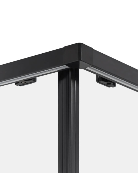 Beliani Kabina prysznicowa TELA 90x90x185 cm czarna z podwójnymi drzwiami przesuwanymi