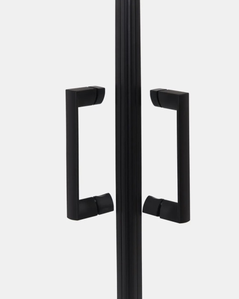 Beliani Kabina prysznicowa TELA 90x90x185 cm czarna z podwójnymi drzwiami przesuwanymi