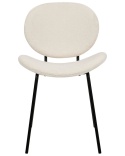 Beliani Krzesło LUANA boucle białe do jadalni