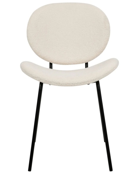 Beliani Krzesło LUANA boucle białe do jadalni