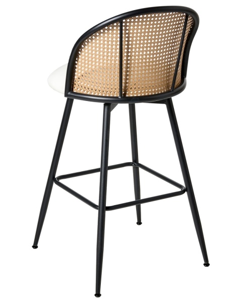 Beliani Krzesło barowe obrotowe ekoskóra biały NATHAN 99 cm Beliani Krzesło barowe obrotowe ekoskóra biały NATHAN 99 cm