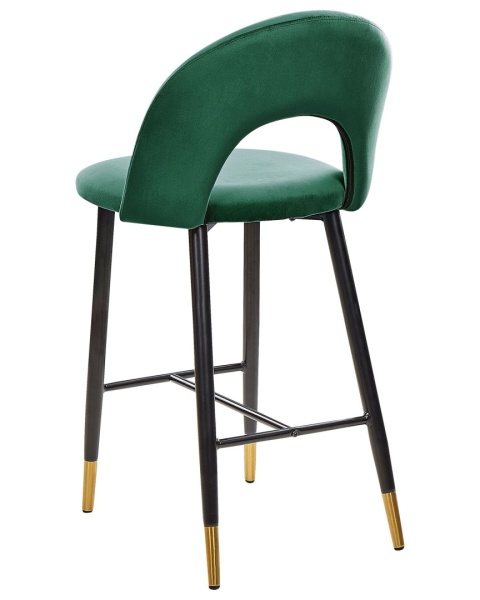 Beliani Krzesło barowe welurowe zielone FALTON 98 cm Beliani Krzesło barowe welurowe zielone FALTON 98 cm