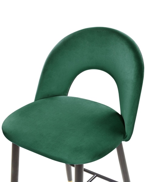 Beliani Krzesło barowe welurowe zielone FALTON 98 cm Beliani Krzesło barowe welurowe zielone FALTON 98 cm