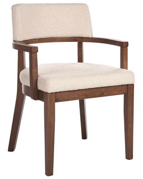 Beliani Krzesło do jadalni DALBO Boucle Ciemnobrązowe/Jasnobeżowe