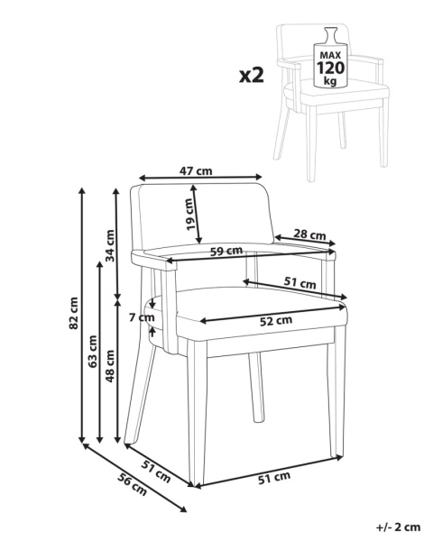 Beliani Krzesło do jadalni DALBO Boucle Ciemnobrązowe/Jasnobeżowe