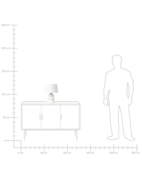 Beliani Lampa stołowa ARAPEY z papier-mâché Biała 39 cm Ręcznie robiona