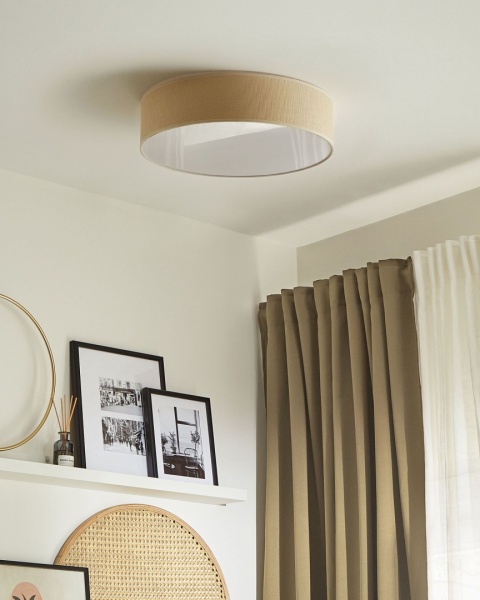 Beliani Lampa sufitowa MAGNO – naturalna pleciona 60 cm Beliani Lampa sufitowa MAGNO – naturalna pleciona 60 cm