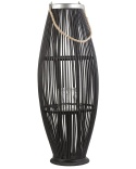 Beliani Lampion drewniany 84 cm czarny TAHITI