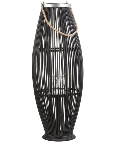 Beliani Lampion drewniany 84 cm czarny TAHITI Beliani Lampion drewniany 84 cm czarny TAHITI