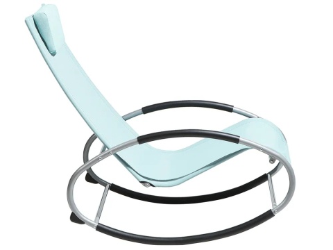 Beliani Leżak bujany CAMPO metalowy jasnoniebieski