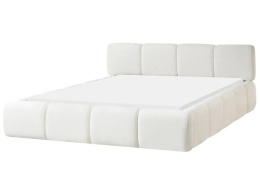 Beliani Łóżko tapicerowane ORVILLE EU King Size 160x200 cm Off-White z ramą drewnianą