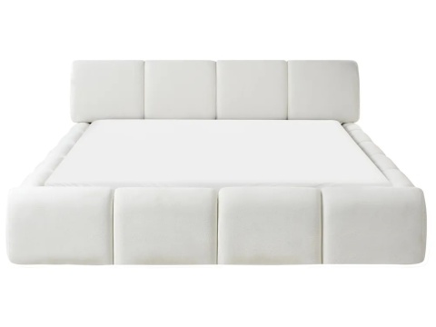 Beliani Łóżko tapicerowane ORVILLE EU King Size 160x200 cm Off-White z ramą drewnianą