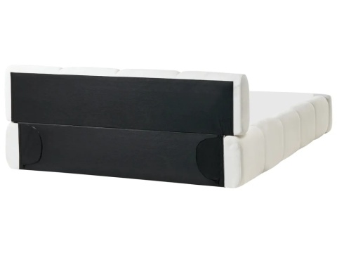 Beliani Łóżko tapicerowane ORVILLE EU King Size 160x200 cm Off-White z ramą drewnianą