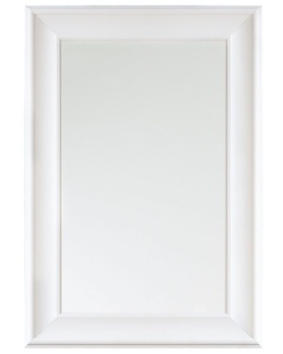 Beliani Lustro ścienne 60x90 cm białe LUNEL – prostokątne z ozdobną ramą