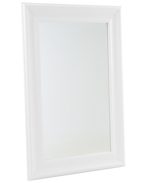Beliani Lustro ścienne 60x90 cm białe LUNEL – prostokątne z ozdobną ramą Beliani Lustro ścienne 60x90 cm białe LUNEL – prostokątne z ozdobną ramą