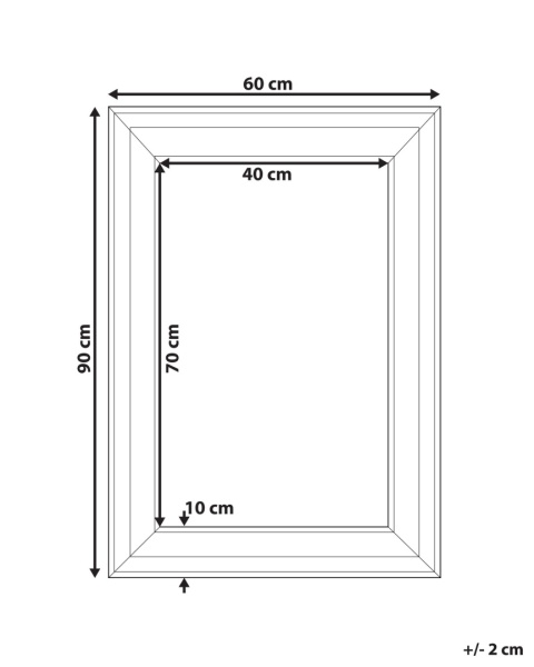 Beliani Lustro ścienne 60x90 cm białe LUNEL – prostokątne z ozdobną ramą Beliani Lustro ścienne 60x90 cm białe LUNEL – prostokątne z ozdobną ramą