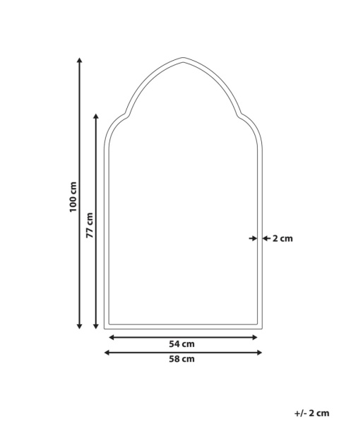 Beliani Lustro ścienne ACONCHI 58x100 cm złote wiszące