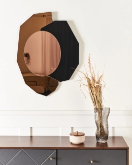 Beliani Lustro ścienne TROYON 62x80 cm Różowe złoto nowoczesne