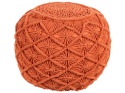 Beliani Puf Makrama BERKANE z bawełny 40x40 cm pomarańczowy