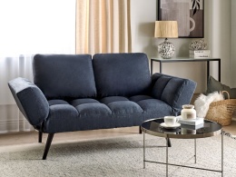 Beliani Sofa rozkładana ciemnoniebieska BREKKE