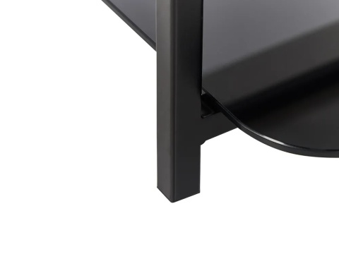 Beliani Stolik kawowy GLOSTER szkło hartowane biały marmur z półką